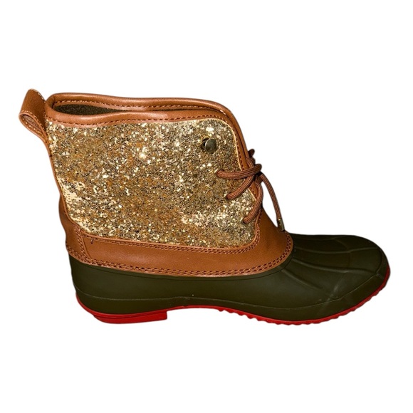 Gianni Bini Gold Sparkle Duck Boots Womens 8 - Picture 5 of 8